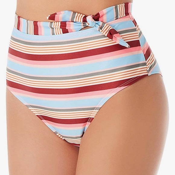 Hot Water Other - HOT WATER LOVE STRIPE HIGH WAIST BRIEF SWIM BOTTOM